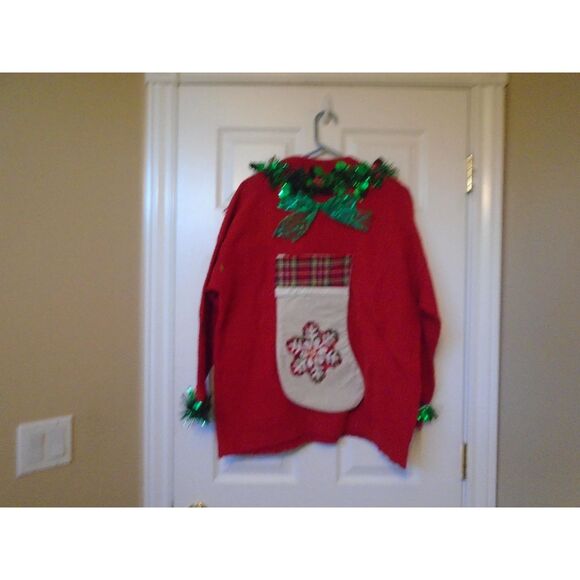 Ugly Christmas Sweater size XL ugly Christmas sweater parties Lights up - Picture 4 of 4